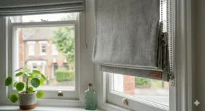 A clear diagram illustrating how to accurately measure a window recess for ordering cheap roller blinds online.