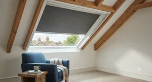 High-quality, durable best skylight blinds providing a secure fit on a loft window.