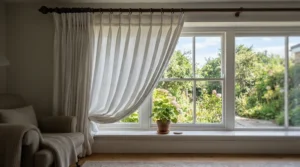 Illustration of the best blackout curtains showing correct fullness and width ratio for windows