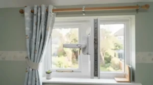 Securely fitted blackout curtains safe for children's room with hidden cord mechanisms