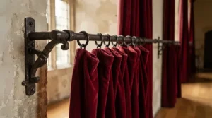 Testing weight capacity when choosing metal curtain poles vs wooden curtain poles for heavy drapes.